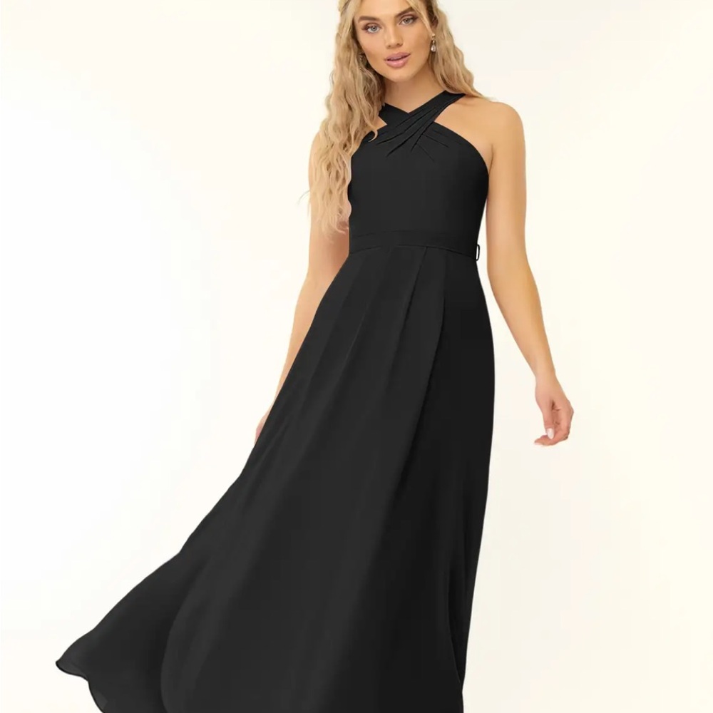 Azazie black bridesmaid dress size a10